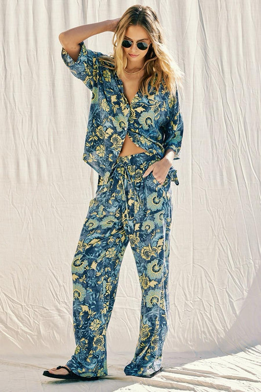 Sylvie Blue Pant Set