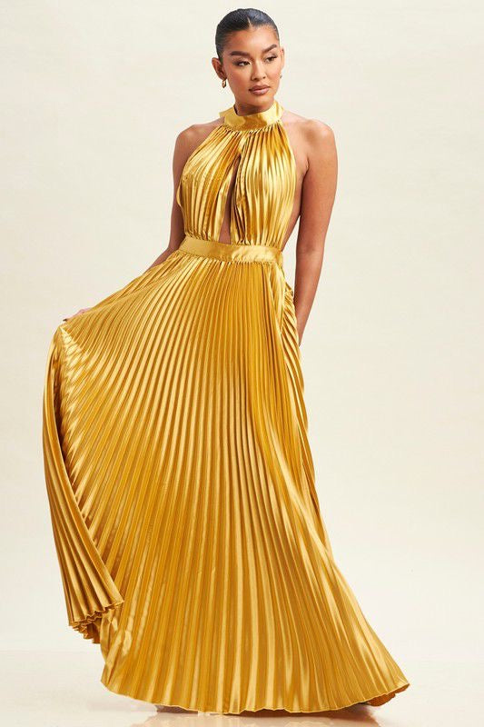 Gold Satin Plated Dress