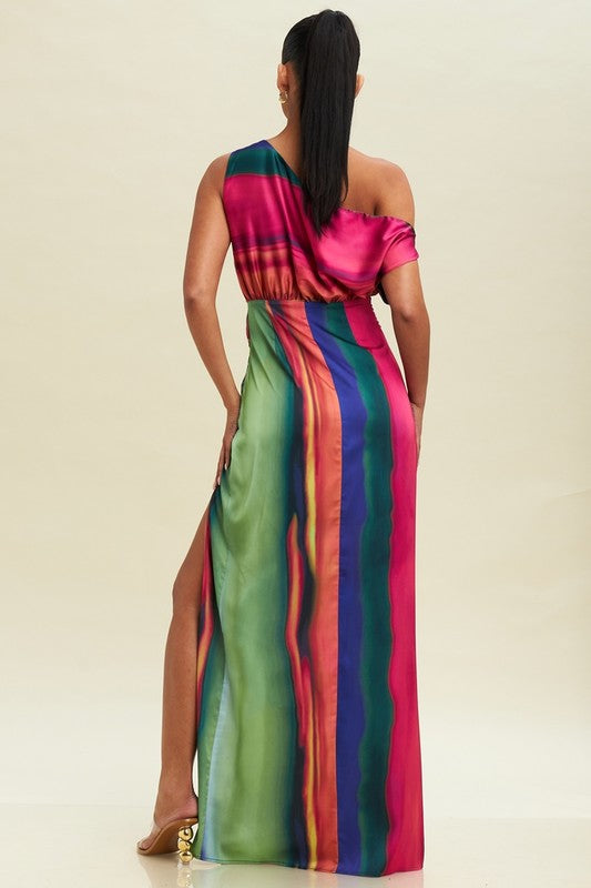 Rainbow Goddess Maxi Dress