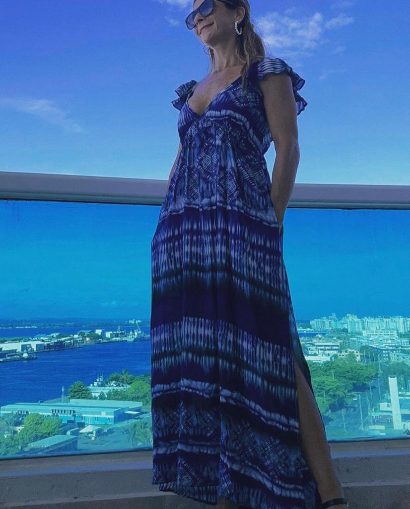 Blue Wave Midi Dress